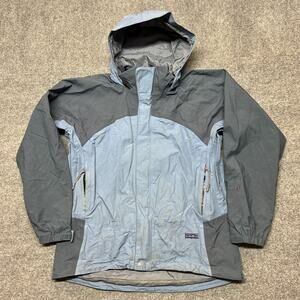 VTG Patagonia Jacket Womens Medium Blue Gray GORE-TEX XCR Hooded Ski Shell